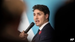 Primer ministro de Canadá, Justin Trudeau, durante la conmemoración en París del fin de la Primera Guerra Mundial.
