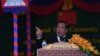 រូបឯកសារ៖ លោកនាយករដ្ឋមន្ត្រី ហ៊ុន សែន ថ្លែងក្នុងអំឡុងពិធីប្រគល់-ទទួល«ពហុកីឡដ្ឋានមរតកតេជោ» ដែលជាជំនួយឥតសំណងរបស់ចិន នៅរាជធានីភ្នំពេញ កាលពីថ្ងៃទី ១២ ខែកញ្ញា ឆ្នាំ ២០២១។