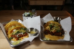 Taco selections at the Earth Plant Based Cuisine restaurant in Phoenix, Arizona, Oct. 18, 2019.