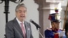 El presidente de Ecuador, Guillermo Lasso, se dirige a la audiencia durante una conferencia de prensa, en Quito, el 25 de agosto de 2022.