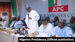 Shugaba Buhari A taron Shugabannin Jam’iyyar APC Inda Ya Bayyana Niyyarsa Na Sake Neman Wa'adin Shugabanci