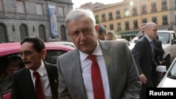 Le président élu du Mexique, Andrés Manuel Lopez Obrador, au Palais des mines de Mexico, au Mexique, le 6 août 2018.