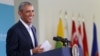 U.S. President Barack Obama holds a newss conference following the 10-nation Association of Southeast Asian Nations (ASEAN) summit in Rancho Mirage, California, Feb. 16, 2016.