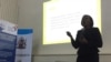 Linda Ochiel, commissioner of Kenya's National Cohesion and Integration Commission, speaks to about 60 students from institutions around Kenya on the topic of radicalization during the University Student Leaders Summit, held at the University of Nairobi on Nov. 23, 2016. 