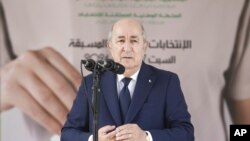 FILE - Rais wa Algeria Abdelmajid Tebboune 