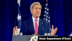 U.S. Secretary of State John Kerry delivers a speech about the Iran nuclear agreement before an audience of several hundred assembled on Sept. 2, 2015, at the National Constitution Center in Philadelphia, Pennsylvania.