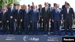 Les chefs de délégations à la Conférence sur la Libye, Palerme, Italie, le 13 novembre 2018.