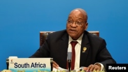 Le président Jacob Zuma de l'Afrique lors d'une visite en Chine, 4 septembre 2017. 