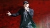 Rapper Eminem performs at Yankee Stadium in New York. , September 13, 2010.