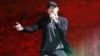 Rapper Eminem performs at Yankee Stadium in New York, September 13, 2010.
