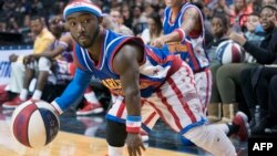 “Hot Shot” Swanson joue contre les Washington Generals à New York, le 26 décembre 2017.