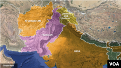 Peta Perbatasan Pakistan-Afghanistan.