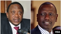 Wakil PM Kenya, Uhuru Kenyatta (kiri) dan anggota parlemen William Ruto -- 2 dari 4 tokoh Kenya yang didakwa melakukan kejahatan terhadap kemanusiaan oleh ICC (foto: dok).