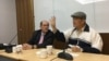台灣聯合國協進會理事長、前台灣國防部長蔡明憲（右 ）11月29日在台北主持研討會（美國之音許寧攝影）
