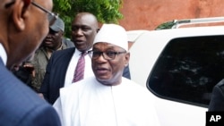 FILE - Malian President Ibrahim Boubacar Keita is pictured in Bamako, Aug. 12, 2018. Security Council ambassadors met with Keita and other Malian officials March 22, 2019, to discuss the violence and the slow implementation of a 2015 peace accord.