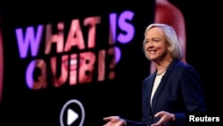 Meg Whitman, PDG de Quibi, s'exprime à Las Vegas, Nevada, le 8 janvier 2020. (Photo: Reuters)