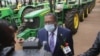 U.S. Ambassador Brian Nichols talks to reporters at an event in Harare, June 26, 2020. (Photo: Columbus Mavhunga/VOA) 