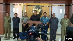 Konferensi Pers Kementrian Koordinator Bidang Politik Hukum dan Keamanan di Jakarta, 11 Juni 2013 (VOA/Andylala)