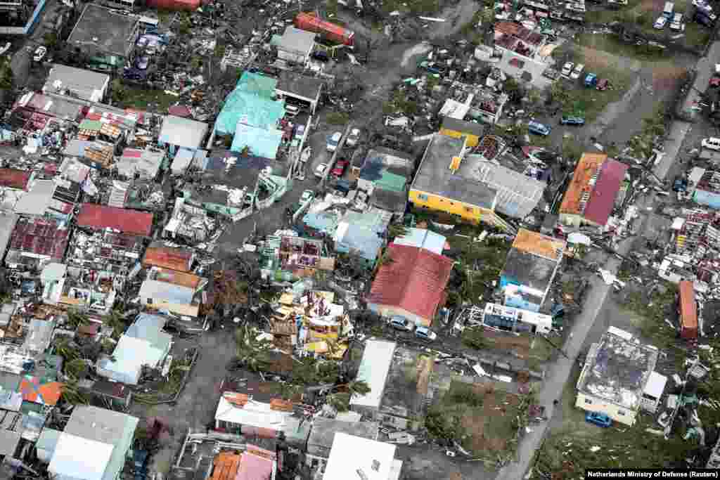 View of the aftermath of Hurricane Irma on Sint Maarten, Dutch part of Saint Martin island in the Caribbean, Sept. 6, 2017.