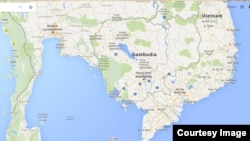 Ramani ya Cambodia. (Courtesy of Google) 