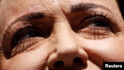 María Corina Machado, candidata presidencial opositora, habla durante un mitin político en Caracas, el 29 de enero de 2024.