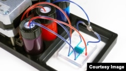 A neurovascular unit on a chip being developed by Vanderbilt University researchers. (Vanderbilt University Photo/John Wikswo)