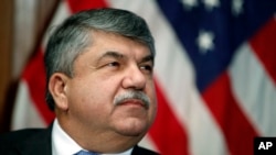 In this April 4, 2017 file photo, AFL-CIO president Richard Trumka listens at the National Press Club in Washington. Trump tweeted Monday that AFL-CIO President Richard Trumka “represented his union poorly on television this weekend.”