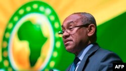 Le president de la CAF, Ahmad, lors de la 40e Assemblée générale de la CAF, Casablanca, Maroc, le 2 février 2018