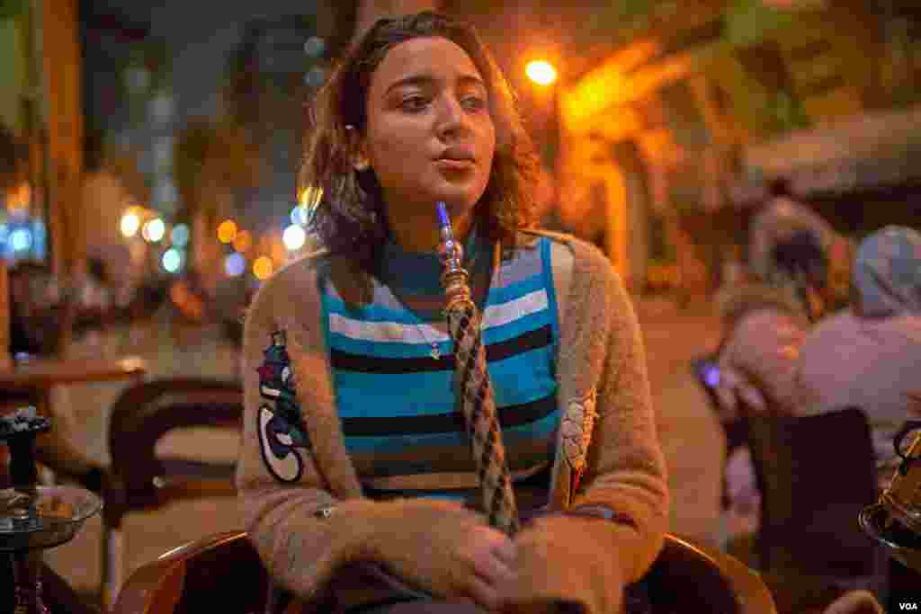 Yasmin Salem says, "Usually I go back home very late, either from work or from a hangout with friends, but I prefer not to ride a toktok. From my own experience, most of the drivers are sexual harassers, rude, or drive recklessly." (H. Elrasam/VOA)