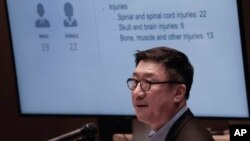 El director del Hospital Samitivej, Adinun Kittiratanapaibool, habla con periodistas durante una conferencia de prensa en Bangkok, Tailandia, el jueves 23 de mayo de 2024.