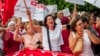 Tunisiennes manifestant pour l’égalité des droits à Tunis, le 13 août 2018. (AP Photo/Hassene Dridi)