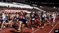 지난 2013년 4월 열린 제26차 평양 마라톤 대회. (자료사진)