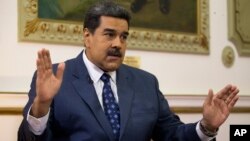 Presiden Venezuela Nikolas Maduro di Caracas, Venezuela, 14 Februari 2019.
