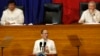 Philippine President Benigno Aquino (C) is seen delivering a speech at the House of Representatives in Quezon City, Manila, in this July 22, 2013, file photo.