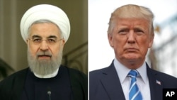 Le président iranien Hassan Rohani et le président américain Donald Trump.
