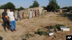 Sur les lieux d'un attentat suicide de Boko Haram, Maiduguri, Nigeria, le 16 novembre 2017