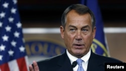 Description: Speaker of the House John Boehner (R-OH) during a news conference on Capitol Hill in Washington, November 9, 2012.