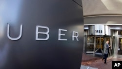 FILE - Uber's headquarters in San Francisco.