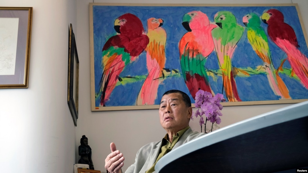 蘋果日報創辦人黎智英在香港接受採訪時談港版國安法。 （2020年5月29日）