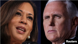 Wakil Presiden Petahana Mike Pence (kanan) dan kandidat Wakil Presiden dari Partai Demokrat, Senator Kamala Harris dijadwalkan akan debat perdana, Rabu malam (7/10).