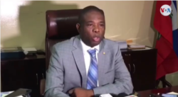 FILE - Senator Carl Murat Cantave, President of the Haitian Senate, speaks to reporters in his office in Port-au-Prince, Haiti. (Photo: Renan Toussaint)