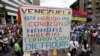 La imagen muestra una protesta contra la corrupción en la Ciudad de Guatemala, Guatemala, 23 de julio de 2021. 