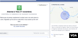 FILE - A screenshot of a Facebook Safety Check page is shown from Nigeria.