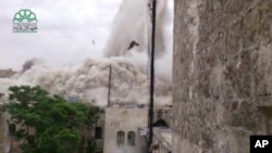 Blast Destroys Hotel in Historic Aleppo District