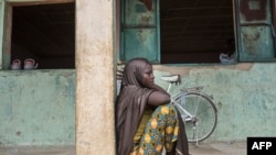 Une jeune deplacee nigeriane dans un camp de Gwoza, Nigeria, le 1er aout 2017