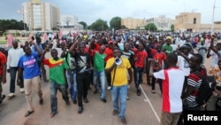 Une manifestation à Ouagadougou, au Burkina Faso, 16 Septembre, 2015. 