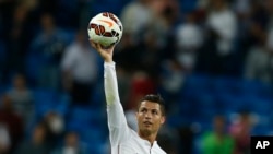 Cristiano Ronaldo lors du match contre Elche, au Stade Santiago Bernabeu, Madrid, 23 septembre 2014 