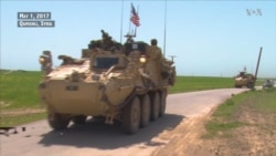 US Armored Vehicles Patrol Turkish-Syria Border