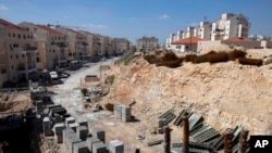 Une vue d'un site de construction d'une colonie juive en Cisjordanie, le 14 mars 2011.
