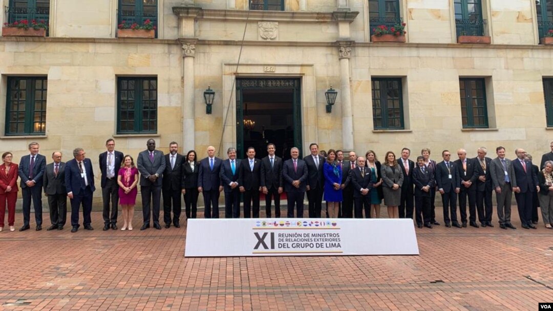 Esta es la primera reunión en la que Venezuela participa como miembro del Grupo de Lima, a la que asiste el presidente interino de Venezuela Juan Guaidó, el lunes 25 de febrero de 2019.